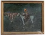 western landscape with cowboy by Frederic Burnett, oil on board, offered May 2017
