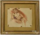 and wash nude by Moses Soyer, charcoal, offered May 2017