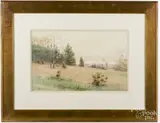 landscape by Edwin Lamasure Jr, watercolor, offered May 2017