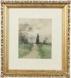 landscape by Edwin Lamasure Jr, watercolor, offered May 2017
