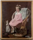 portrait of a young girl by David Urquardt Wilcox, oil on canvas, offered May 2017