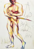 A Life By The Sword by Lowell Nesbitt, 1988, pastel on Artist's board, sold Aug 2022