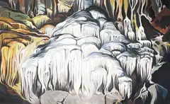Titania’s Veil, Luray Caverns, VA by Lowell Nesbitt, 1972, oil on canvas (unstretched), sold Aug 2022