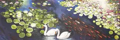 Botanical Garden Lake Visions by Lowell Nesbitt, 1987, oil on canvas (unstretched), sold Aug 2022