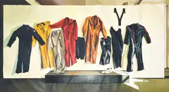 Studio Wall II (With Work Clothes) by Lowell Nesbitt, 1974, oil on canvas (unstretched), sold Aug 2022