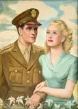 Portrait of a U.S. Soldier and Woman by Frank Stanley Herring, oil on canvas, sold Aug 2022