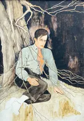 Portrait of a Man by Gladys M Black, 1928, watercolor on paper, sold Aug 2022