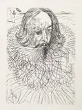 Cervantes by Salvador Dalí, 1966, etching, sold Aug 2022