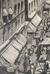 East Side by Isaac Friedlander, 1931, etching, sold Aug 2022