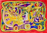 Composition by Yvon Taillandier, vers 1994, Gouache, sold Mar 2023