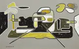 Composition by James Pichette, 1951, Gouache, sold Feb 2023