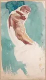 Prométhée, vers 1875-1876 by Auguste Rodin, Fusain, aquarelle et gouache, sold Dec 2011