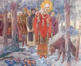 Saint Waast, évêque d'Arras by Henry Morin, Aquarelle, sold Dec 2011
