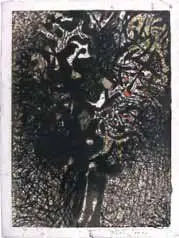 Compostion by Mario Prassinos, 1961, Gouache sur fond de gravure, sold Mar 2009