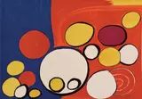 Circle with eyes by Alexander Calder, vers 1976, Lithographie en couleurs, sold May 2015