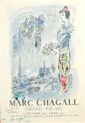 Sans titre by Marc Chagall, Affiche de l'exposition de Marc Chagall au Grand Palais en, sold May 2015