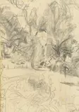 Le jardin by Pierre Bonnard, Crayon conté, double-face, sold May 2015