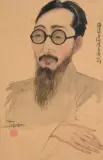 Portrait de Chinois by Léa Lafugie, Aquarelle signée en bas à gauche, et située Pékin, sold May 2015