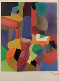 Composition géométrique by Maurice Estève, Lithographie, sold Dec 2014