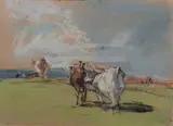 Etude de vaches de dos by Eugène Boudin, Pastel, sold Dec 2014
