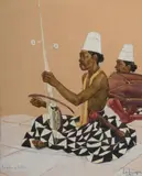Les musiciens, «Kraton à Solo by Léa Lafugie, Aquarelle et crayon, sold Dec 2014