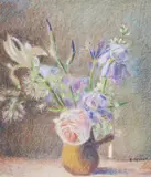 Bouquets de fleurs by Édith Berger, Pastel, sold Sep 2022