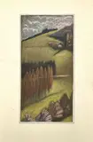 Paysage by André Sornay, 1982, Pastel sur papier marron, sold Sep 2022