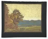 Paysage, novembre 1984 by André Sornay, Pastel sur papier marron, sold Sep 2022