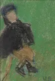 L'écolière by Henriette Deloras, Pastel, sold Sep 2022