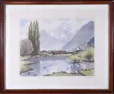 Route de Courchevel, lac du Praz by Joanny Drevet, Aquatinte signée en bas à droite et numérotée, sold Sep 2022