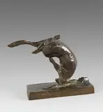 Lièvre boulant by André Becquerel, Bronze à patine brune, sold Sep 2020