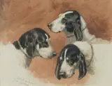 Bâtards du Poitou by Jules Gélibert, Aquarelle gouachée sur papier titrée et signée en bas à gauche et encadrée, sold Sep 2020