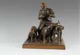 Le veneur et ses trois chiens by Isidore Bonheur, Bronze à patine brune nuancée signée en creux sur la terrasse, sold Sep 2020