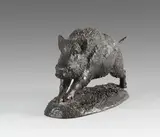 Sanglier courant by Josechu Lalanda, Bronze à patine brun-noir signé, sold Sep 2020