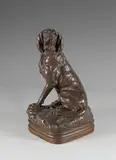 Chien assis by Leon Bureau, Bronze à patine brune signé en creux sur la terrasse, sold Sep 2020