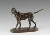 Chien debout by Antoine-Louis Barye, Bronze à patine brune nuancée signature en creux sur la terrasse, sold Sep 2020