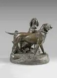 Antigone et Marmionne by Leon Bureau, Bronze à patine brun vert signé en creux sur la terrasse, sold Sep 2020