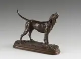 Chien humant by Alfred Dubucand, Bronze à patine brune signature en creux sur la terrasse, sold Sep 2020