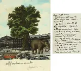 Sans titre by Jacques Prévert, Collage original signé sur carte postale signée, sold Oct 2012