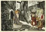 Sans titre by Jacques Prévert, Collage original sur carte postale signée, sold Oct 2012