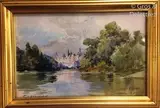 Parc Saint James Londres 1905 by Ernest Lessieux, Aquarelle, sold Jul 2020