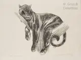 Panthère branchée by Paul Jouve, Lithographie monogrammée, sold Jun 2020