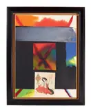 Sans titre by Paul Jenkins, 1980, Encre, pigment et collage sur papier marouflé sur toile, sold Jun 2013