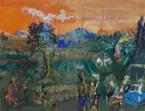 La fête by Guillemette Morand, Gouache sur papier signée en bas à gauche A vue, sold Mar 2023