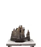 sculpteur La barque by Gisèle Lacroix, Epreuve en bronze à patine nuancée, sold May 2023
