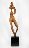 Femme à la Colombe by Robert Roussil, wood sculpture, sold Jun 2019