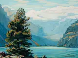 Lake Louise by Margaret Dorothy Shelton, 1977, oil on canvas board, sold Jun 2019
