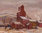 La Rivière, Manitoba by A. Y. Jackson, 1951, oil on board, sold Jun 2019