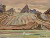 Mount Loki Up Turner Glacier, Baffin Island by A. Y. Jackson, 1965, oil on board, sold Jun 2019