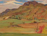 The Laurentians, Quebec by A. Y. Jackson, oil on board, sold Jun 2019